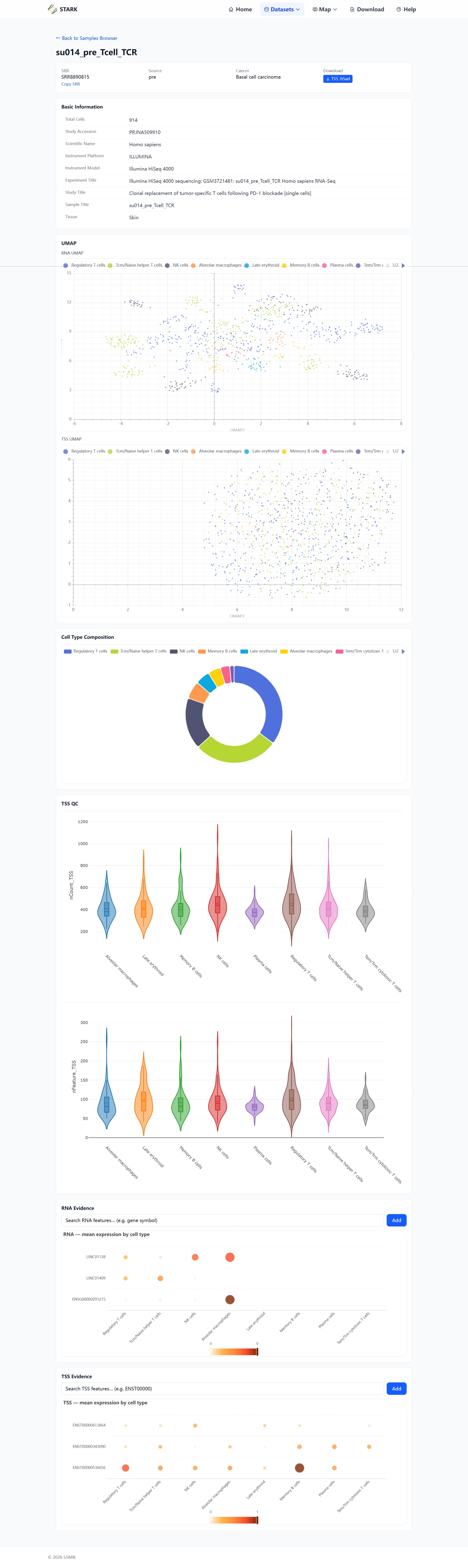 Sample Detail page screenshot